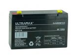 ULTRAMAX NP12-6, 6V 12AH 20HR (AS 10AH) SEALED LEAD ACID RECHARGEABLE BATTERY