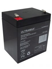 ULTRAMAX NP4.5-12, 12V 4.5AH 20HR (AS 4AH, 4.2AH & 5AH) SEALED LEAD ACID RECHARGEABLE BATTERY